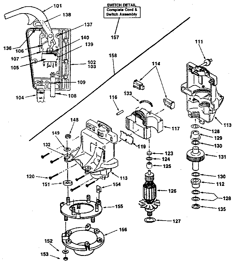 Motor & switch assembly