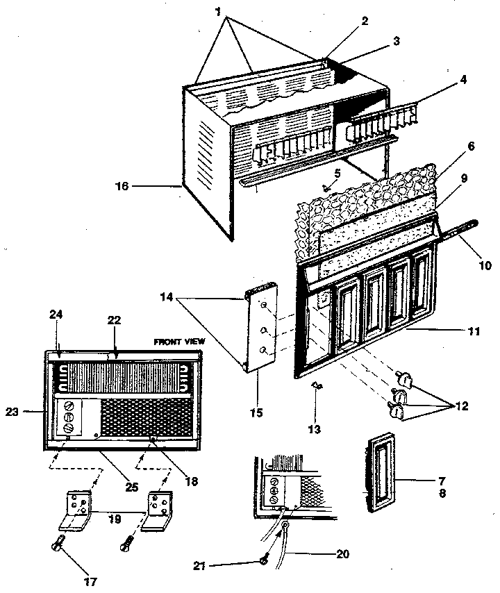 Cabinet and front panel