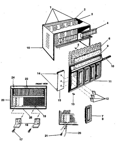 Cabinet and front panel