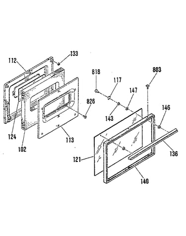 Oven door section