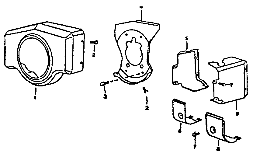 Muffler, air guide and housing group