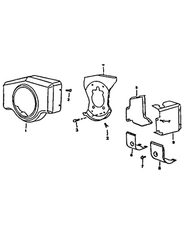 Muffler, air guide and housing group
