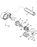 Motor, fan housing, exhaust duct