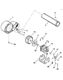Motor, fan housing, exhaust duct