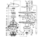 Kenmore 5871558590 motor, heater, and spray arm details diagram