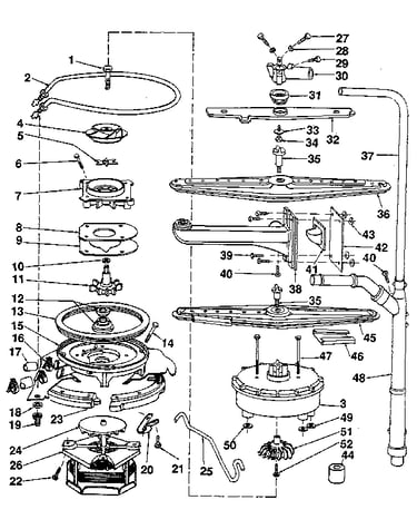 Motor, heater, and spray arm details