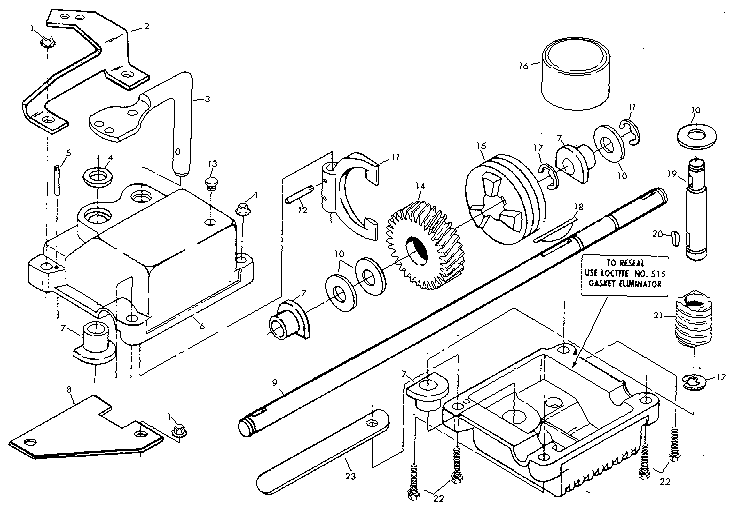 Gear case assembly part number 751001