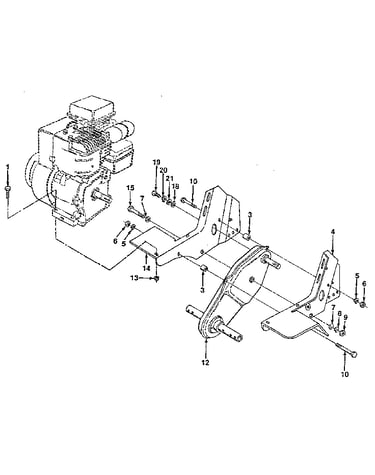 Transmission and tine shield assembly
