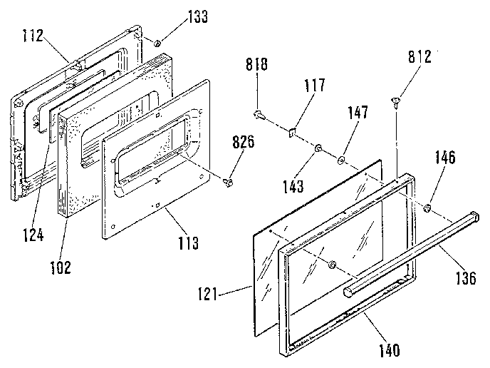 Oven door section