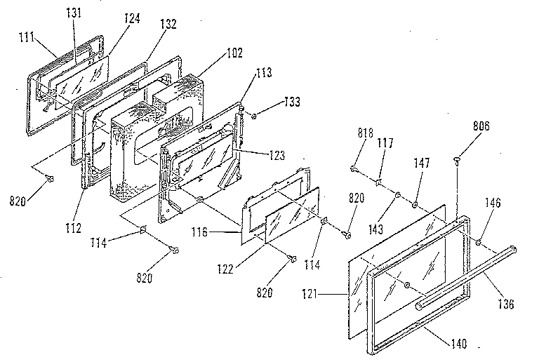 Oven door section