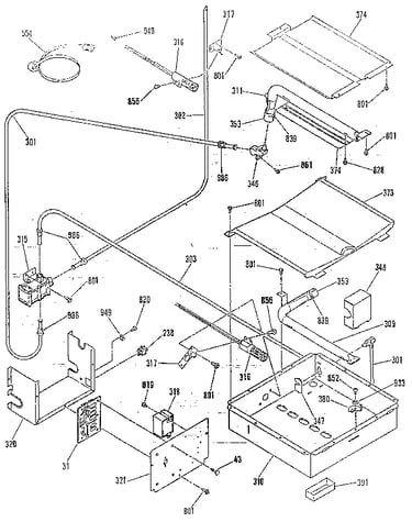 Broiler and oven burner section