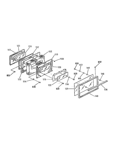 Oven door section