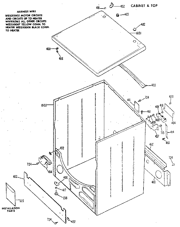 Cabinet and top