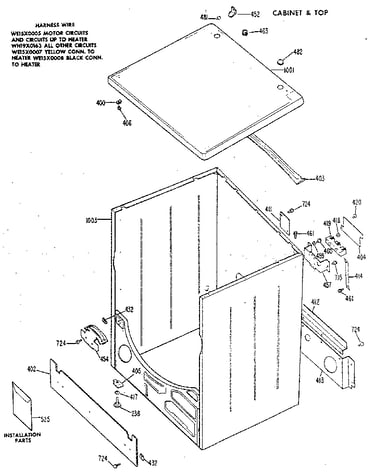 Cabinet and top