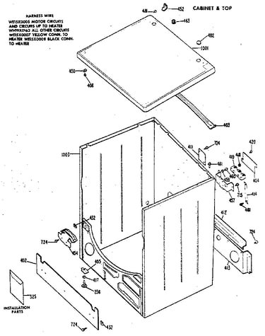 Cabinet and top