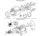 GE DDE4000GBL drum/heater/blower and drive diagram