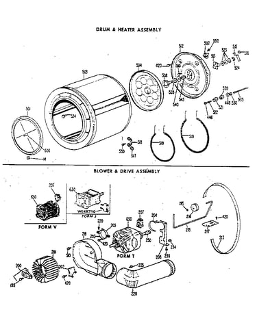 Drum/heater/blower and drive
