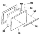 Kenmore 9113611190 oven door section colors diagram