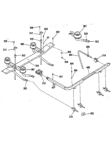 Top burner section