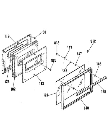 Oven door section
