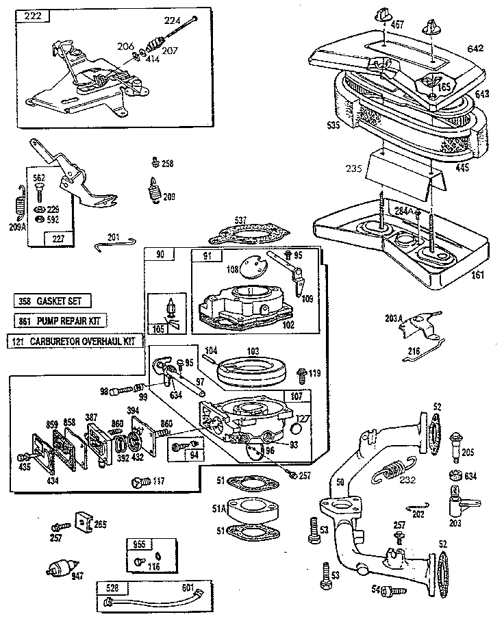 Air cleaner body and carburetor assembly