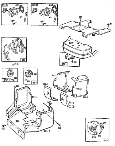 Muffer exhaust and top plate assembly