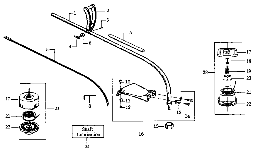 Drive shaft and cutting head assembly