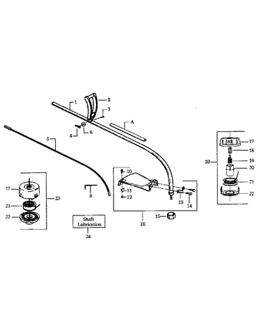 Drive shaft and cutting head assembly