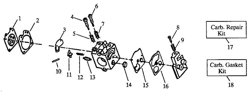Carburetor assembly p/n 530-035259 wa-199 gti model 17xp