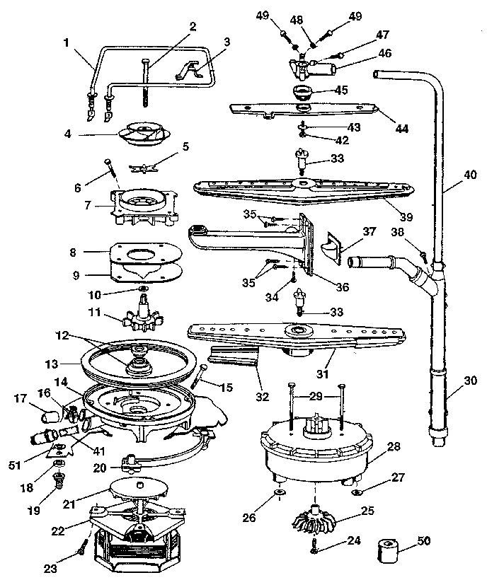 Motor, heater & spray arm details