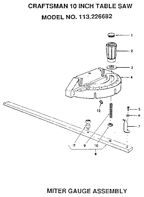 Miter gauge assembly