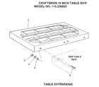 Craftsman 113226682 table extensions diagram