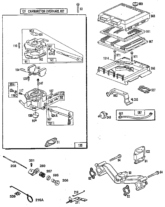 Carburetor overhaul kit