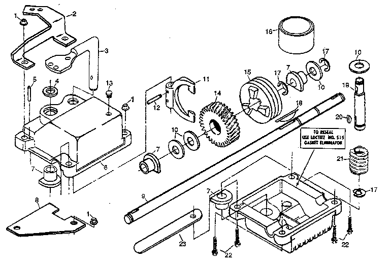 Gear case assembly part no. 751001