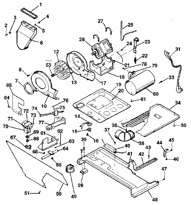 Dryer, motor, blower, belt