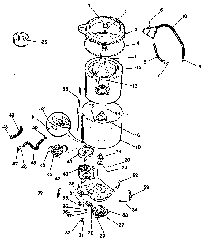 WASHER-TUBS, HOSES, MOTOR