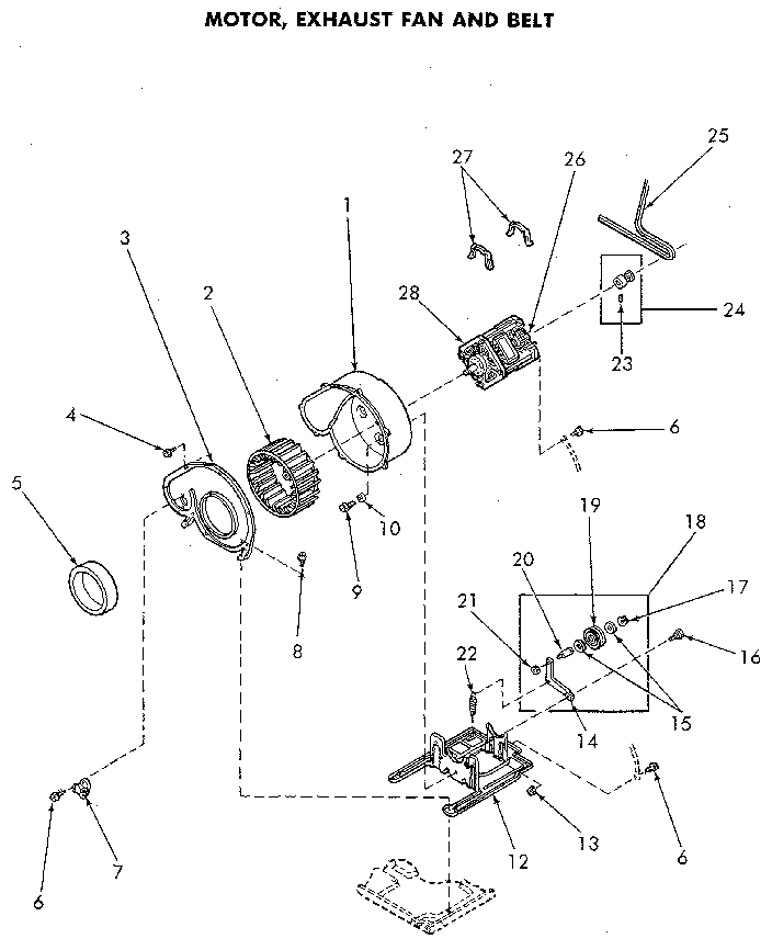 Motor and exhaust fan