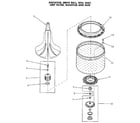 Speed Queen NA3812L33638 basket and agitator diagram