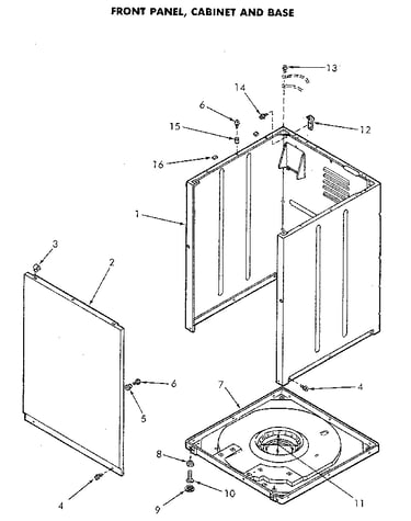 Front panel and cabinet/base
