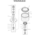 Speed Queen NA4821L33738 basket and agitator diagram