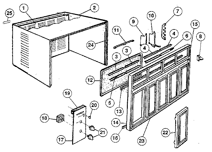 Cabinet and front panel