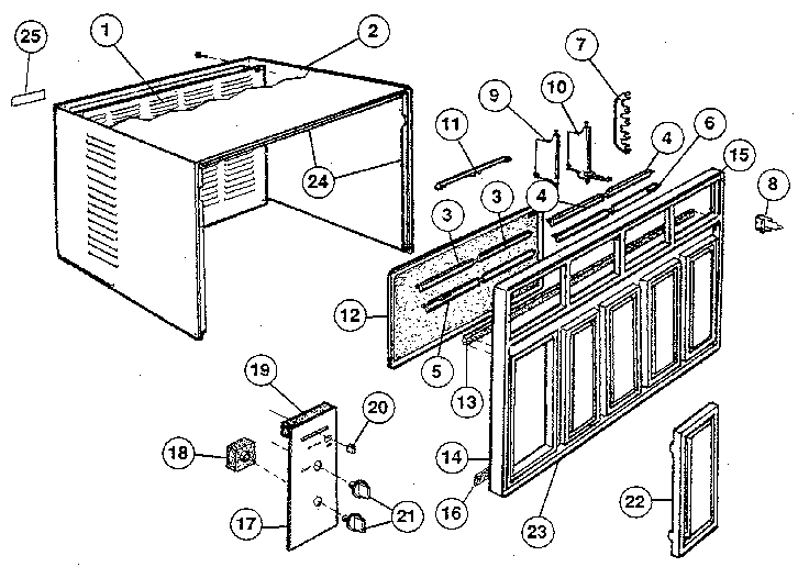 Cabinet and front panel