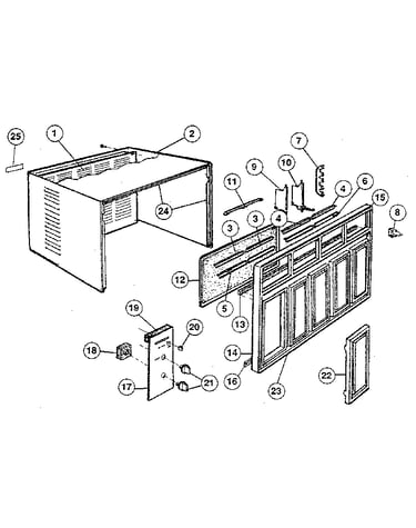 Cabinet and front panel