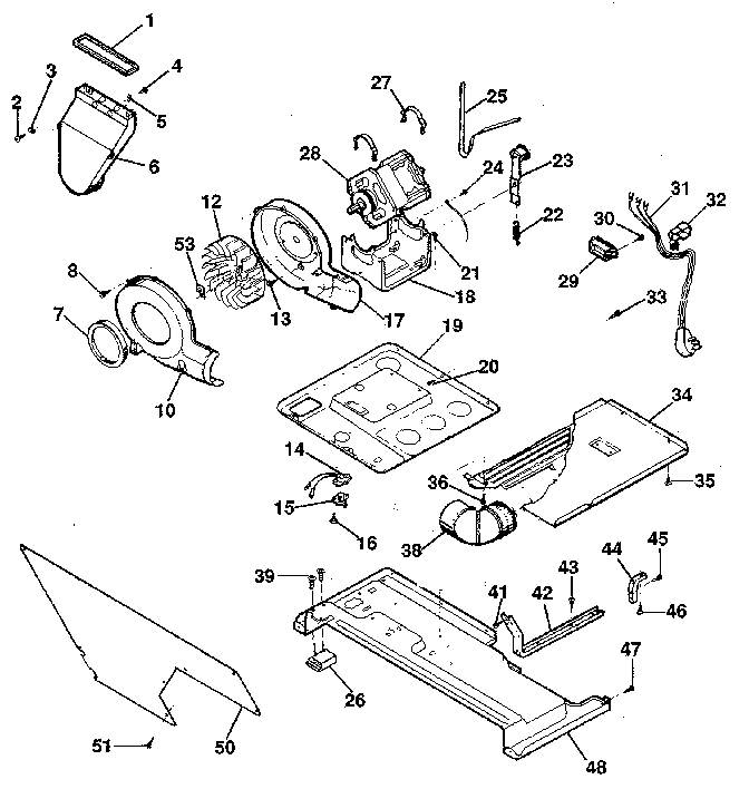 Dryer-motor, blower, belt