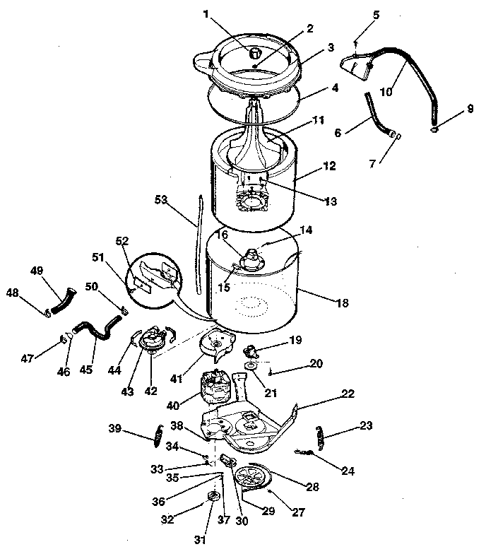 WASHER-TUBS, HOSES, MOTOR