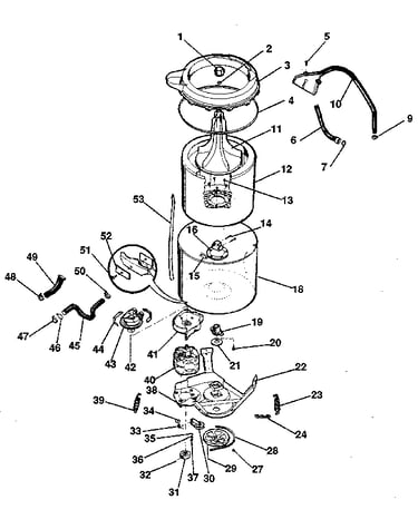 Washer-tubs, hoses, motor