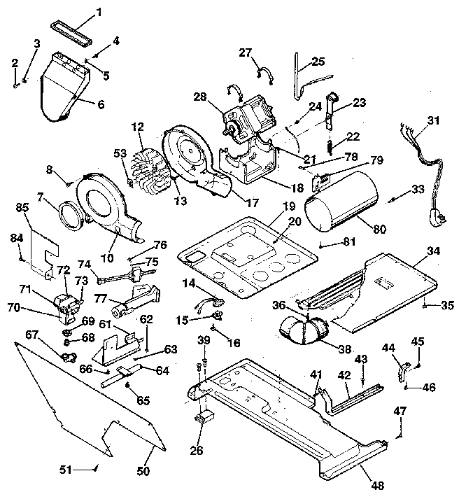 Dryer, motor, blower, belt