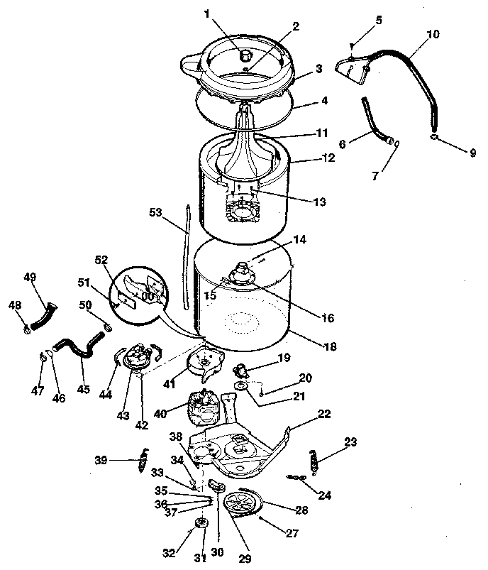 WASHER-TUBS, HOSES, MOTOR