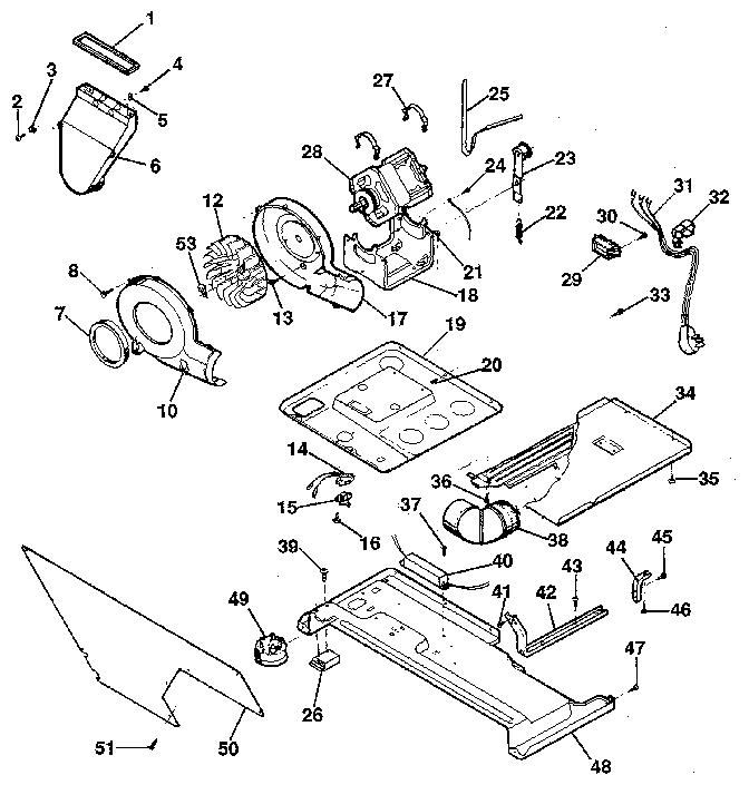 Dryer-motor, blower, belt