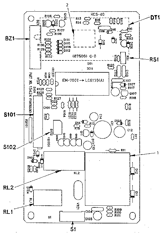 POWER AND CONTROL CIRCUIT BOARD (15424)